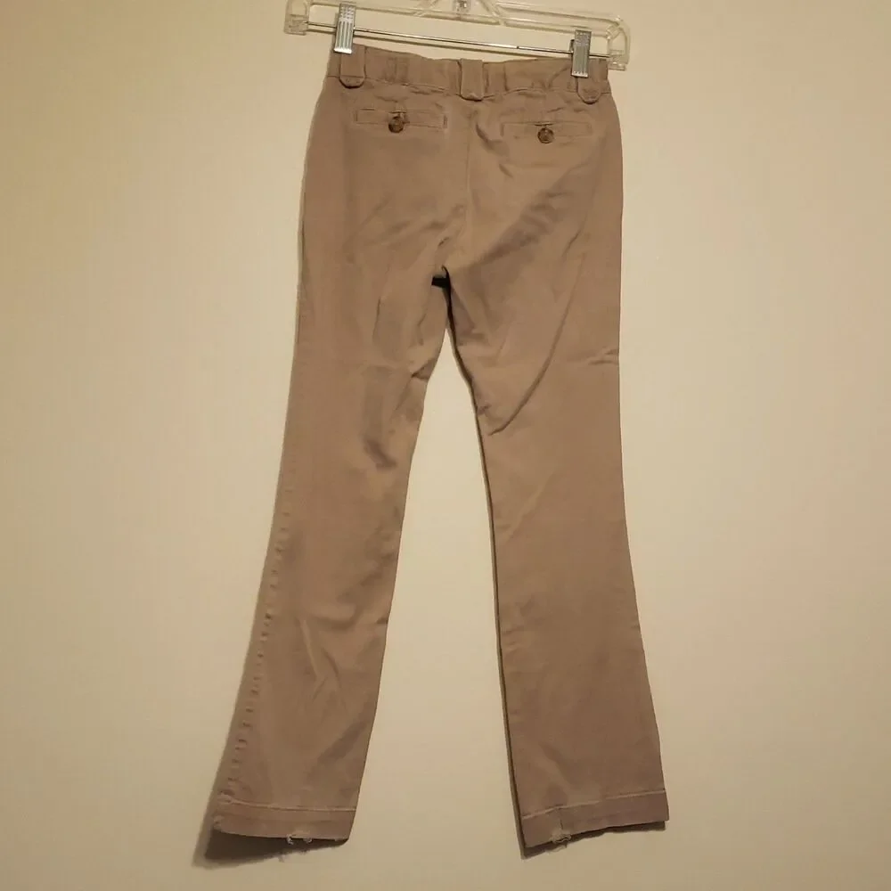 Old Navy Girl Tan Khaki Pants School Uniform Size 10 Slm Adjustable Waistband